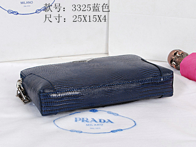 2014 Prada Lizard Leather Clutch 3325 Blue - Click Image to Close